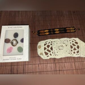 Adjustable Gemstone Ring Set & Bracelets